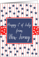 New Jersey 4th of July Blue Chalkboard card