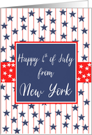 New York 4th of July Blue Chalkboard card