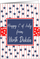 North Dakota 4th of July Blue Chalkboard card