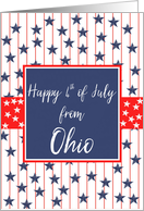 Ohio 4th of July Blue Chalkboard card