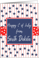 South Dakota 4th of July Blue Chalkboard card