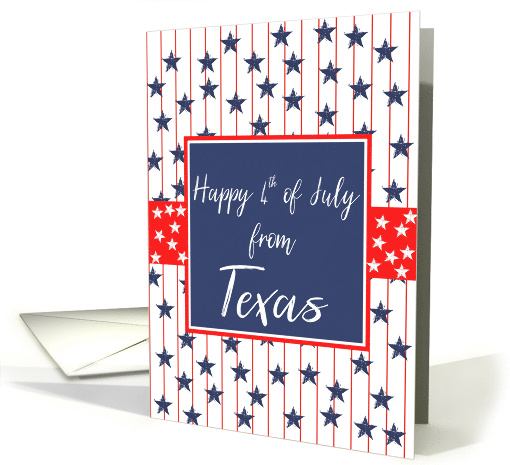 Texas 4th of July Blue Chalkboard card (1267988)