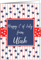 Utah 4th of July Blue Chalkboard card