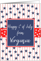 Virginia 4th of July Blue Chalkboard card