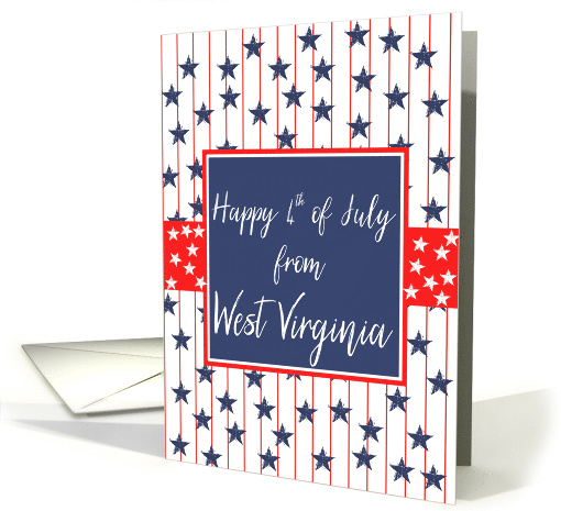 West Virginia 4th of July Blue Chalkboard card (1268014)