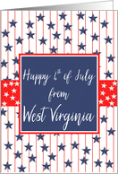 West Virginia 4th of July Blue Chalkboard card