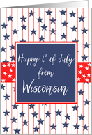 Wisconsin 4th of July Blue Chalkboard card