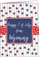 Wyoming 4th of July Blue Chalkboard card
