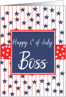 Boss 4th of July Blue Chalkboard card