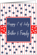 Brother and Family 4th of July Blue Chalkboard card