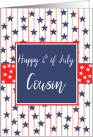 Cousin 4th of July Blue Chalkboard card