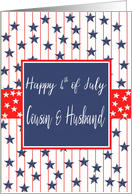 Cousin and Husband 4th of July Blue Chalkboard card