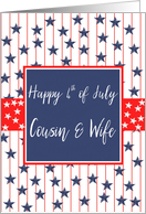 Cousin and Wife 4th of July Blue Chalkboard card