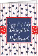 Daughter & Husband 4th of July Blue Chalkboard. card