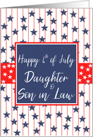 Daughter & Son in Law 4th of July Blue Chalkboard. card
