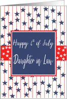 Daughter in Law 4th of July Blue Chalkboard card