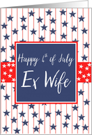 Ex Wife 4th of July Blue Chalkboard card