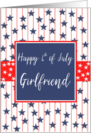 Girlfriend 4th of July Blue Chalkboard card