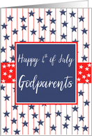 Godparents 4th of July Blue Chalkboard card