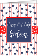 Godson 4th of July Blue Chalkboard card