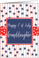 Granddaughter 4th of July Blue Chalkboard card