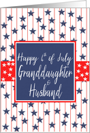 Granddaughter & Husband 4th of July Blue Chalkboard card