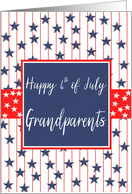 Grandparents 4th of July Blue Chalkboard card