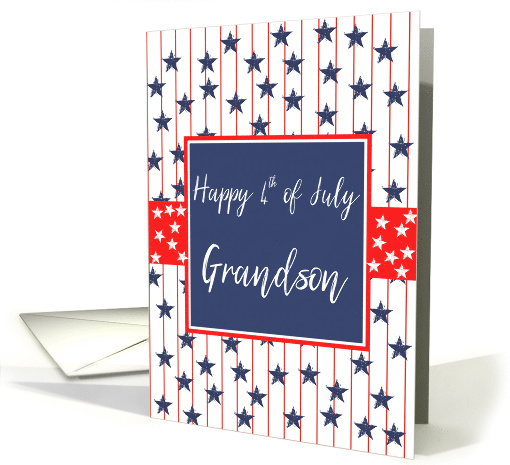 Grandson 4th of July Blue Chalkboard card (1270038)