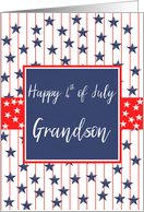 Grandson 4th of July Blue Chalkboard card