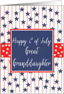 Great Granddaughter 4th of July Blue Chalkboard card
