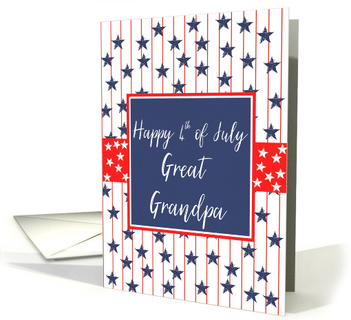 Great Grandpa 4th of July Blue Chalkboard. card (1270074)