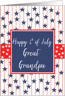 Great Grandpa 4th of July Blue Chalkboard. card