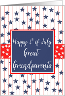 Great Grandparents 4th of July Blue Chalkboard card