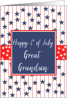 Great Grandson 4th of July Blue Chalkboard card
