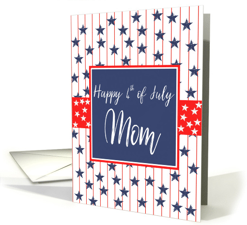 Mom - Happy 4th of July stars & blue chalkboard card (1270124)