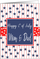 Mom & Dad 4th of July Blue Chalkboard card