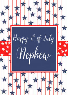 Nephew 4th of July Blue Chalkboard. Stars and stripes to celebrate in