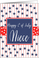 Niece 4th of July Blue Chalkboard card