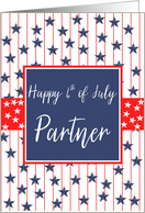 Partner 4th of July Blue Chalkboard card