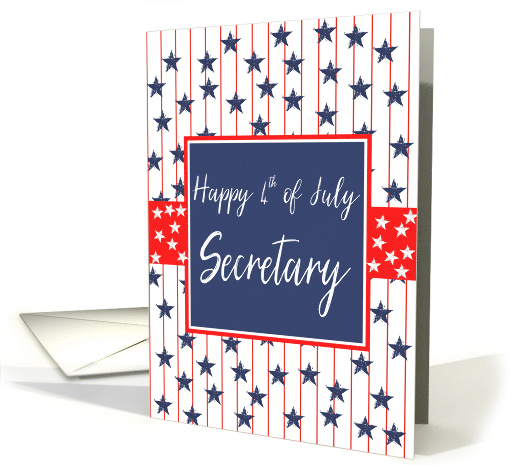 Secretary 4th of July Blue Chalkboard card (1270806)