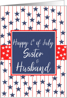 Sister & Husband 4th of July Blue Chalkboard card