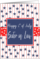 Sister in Law 4th of July Blue Chalkboard card