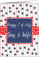 Son & Wife 4th of July Blue Chalkboard card