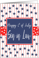 Son in Law 4th of July Blue Chalkboard card