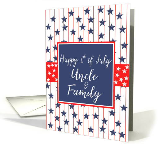 Uncle & Family 4th of July Blue Chalkboard card (1271448)