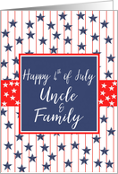 Uncle & Family 4th of July Blue Chalkboard card