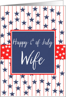 Wife 4th of July Blue Chalkboard card