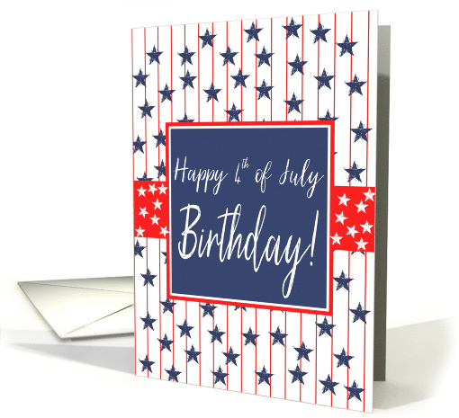 Happy 4th of July Birthday Blue Chalkboard. card (1271460)