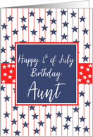 Aunt 4th of July Birthday Blue Chalkboard card