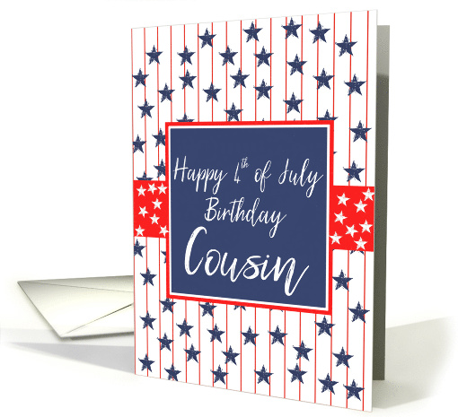 Cousin 4th of July Birthday Blue Chalkboard card (1271484)